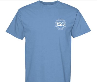 150th Logo Adult Tee - Flo Blue