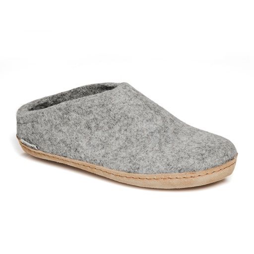 GLERUPS- SLIP-ON-LEATHER, Colour: GREY, Size: 36, Season: CORE