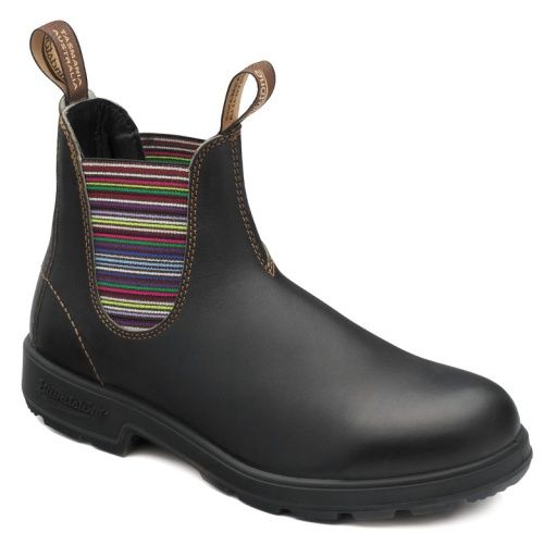 BLUNDSTONE ORIGINALS STOUT BROWN W/STRIPED ELASTIC, Size: 055, Colour: STOUT BROWN, Season: CORE