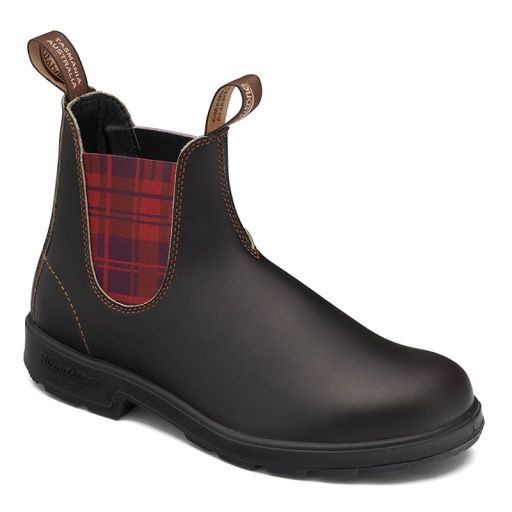 BLUNDSTONE ORIGINAL BROWN WITH TARTAN, Colour: BROWN, Season: CORE, Size: 020