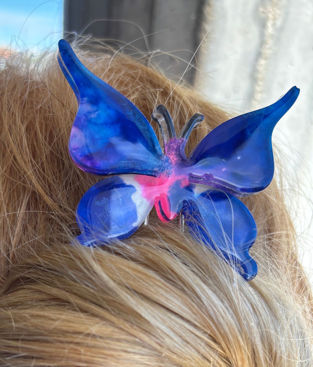 Horquilla mariposa azul