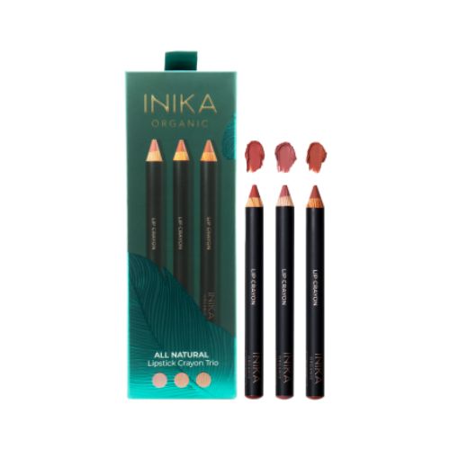 inika organic limited edition lip crayon trio