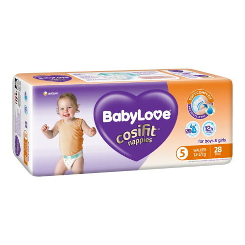 BABYLOVE COSIFIT WALKER NAPPY 12-17 KG (SIZE 5) 84 NAPPIES
