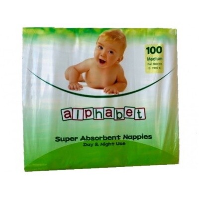 ALPHABET NAPPY MEDIUM 100 NAPPIES