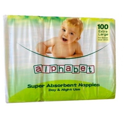ALPHABET NAPPY EXTRA LARGE 100 NAPPIES