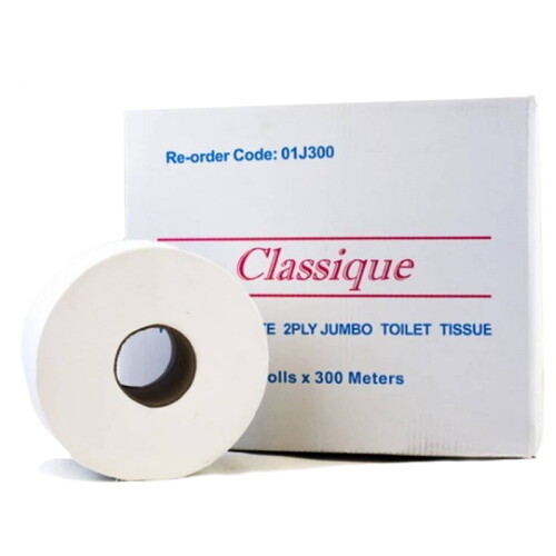 CLASSIQUE JUMBO TOILET ROLL 2 PLY 300M CTN 8