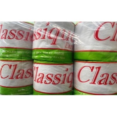 CLASSIQUE EARTH RECYCLED TOILET ROLLS 2 PLY 700 SHEETS CTN 48