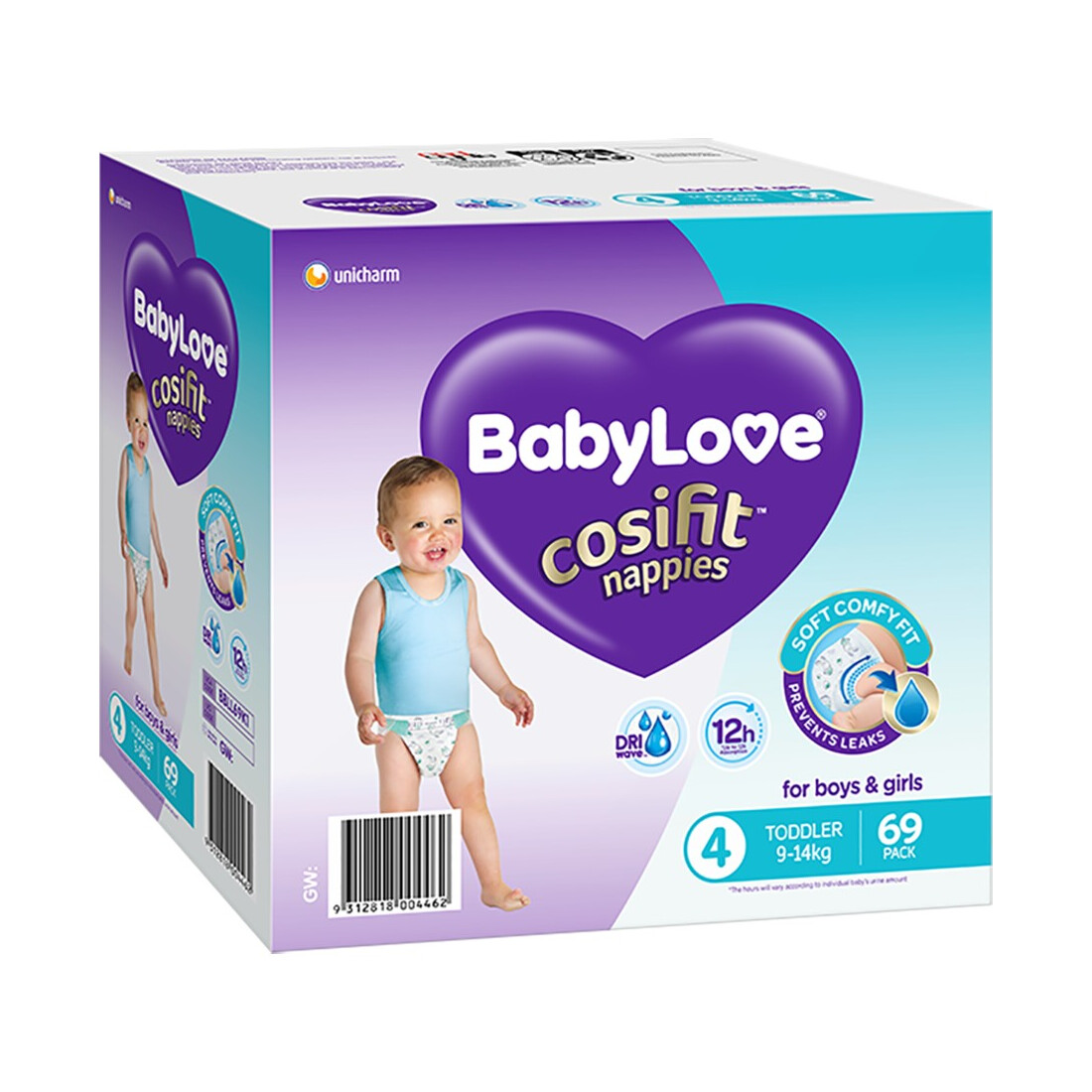 BABYLOVE COSIFIT TODDLER NAPPY 9-14 KG (SIZE 4) 69 NAPPIES