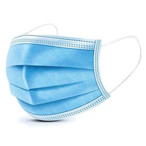 DISPOSABLE PROTECTIVE MASK 3 PLY BLUE 50/BOX