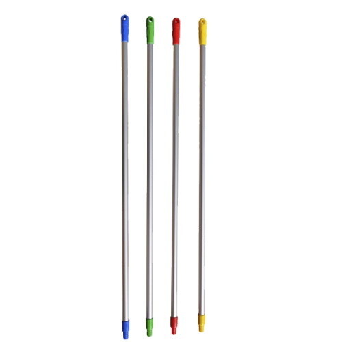 ALUMINIUM MOP HANDLE YELLOW / RED / BLUE / GREEN ENDS 25MM X 1500MM