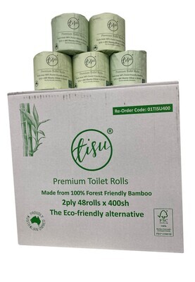 Tisu Premium 100% Bamboo Toilet Rolls 2ply 48Rolls x 400sh