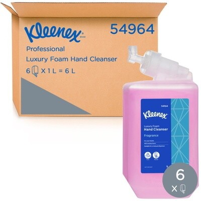 KLEENEX 54964 LUXURY FOAM HAND CLEANSER WITH MOISTURISER CTN 6 X 1L CARTRIDGE