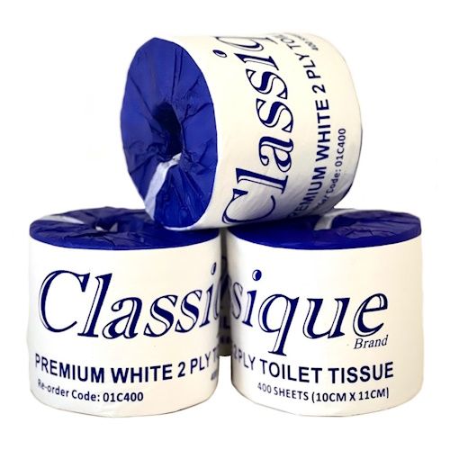 CLASSIQUE PREMIUM TOILET ROLL 2 PLY 400 SHEETS CTN 48