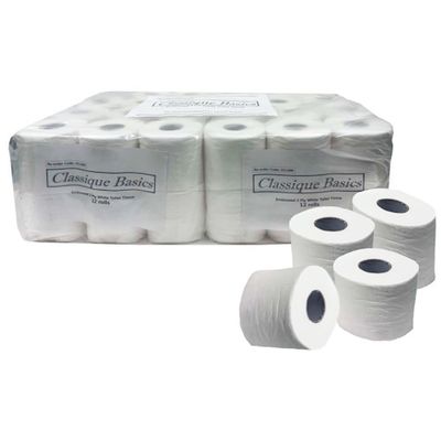 CLASSIQUE BASICS EMBOSSED WHITE TOILET TISSUE 2 PLY 400 SHEETS PACK 48