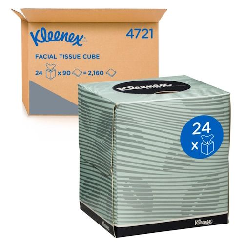 KLEENEX 4721 FACIAL TISSUES 2 PLY 90 SHEETS CTN 24 BOXES