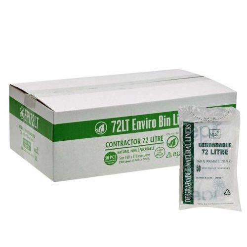 ENVIROGREEN BIN LINER 72 LITRE CLEAR CTN 250