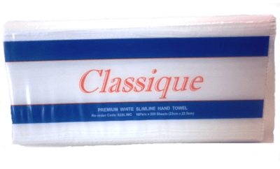 CLASSIQUE PREMIUM ULTRASLIM HAND TOWEL 24CM X 24CM 150 SHEETS CTN 16