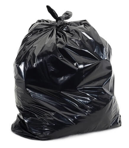 BIN LINER 55 LITRE BLACK HDPE CTN 250