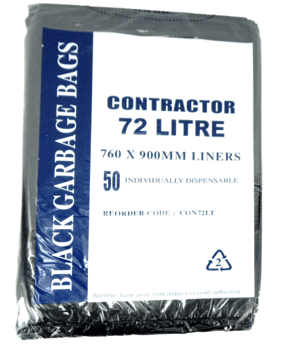 CONTRACTOR BIN LINER 72 LITRE HDPE BLACK CTN 250