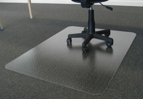 CHAIR MAT 120CM X 134CM, POLYCARBONATE WITH ANCHORS