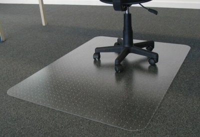 CHAIR MAT 120CM X 134CM, POLYCARBONATE WITH ANCHORS