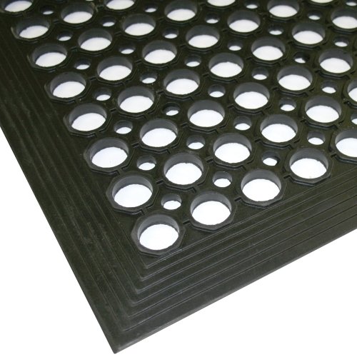 WET AREA ANTI-SLIP ANTI-FATIGUE MAT BLACK 90CM X 60CM