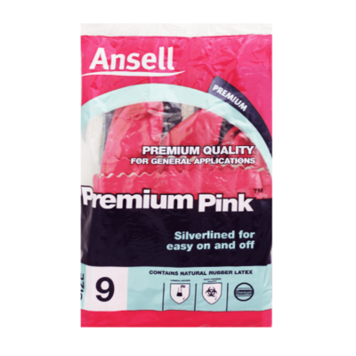 ANSELL PREMIUM PINK GLOVES SILVERLINED DIFFERENT SIZES