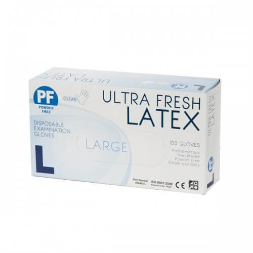ULTRA FRESH LATEX GLOVES POWDER-FREE SIZES: S \ M \ L \ XL