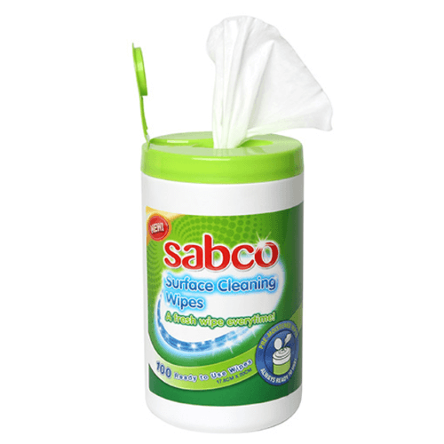 SABCO FRESH SURFACE WIPES CANISTER 17.8CM X 20CM 100 WIPES