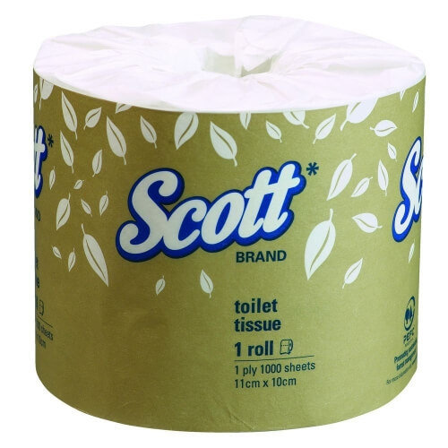 SCOTT 4760 TOILET TISSUE 1 PLY 1000 SHEETS CTN 48