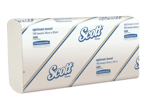 SCOTT 4455 OPTIMUM HAND TOWEL 24CM X 24CM 150 SHEETS CTN 16