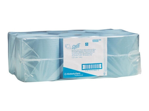 SCOTT 6668 HARD ROLL TOWEL BLUE 1 PLY 304M CTN 6 ROLLS