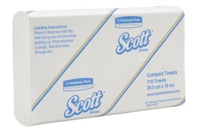 SCOTT 5855 COMPACT HAND TOWEL WHITE 29.5CM X 19CM 110 SHEETS CTN 16