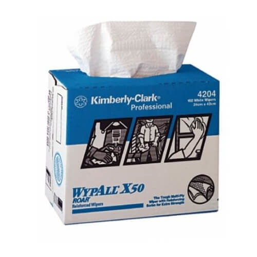 WYPALL 4204 X 50 WHITE POP-UP WIPERS CTN 4 BOXES X 160 WIPERS