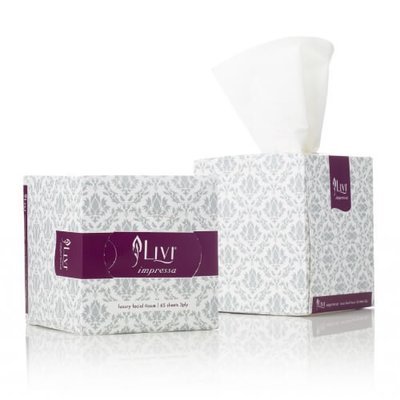 LIVI IMPRESSA LUXURY FACIAL TISSUE CUBE 3 PLY 65 SHEETS CTN 24