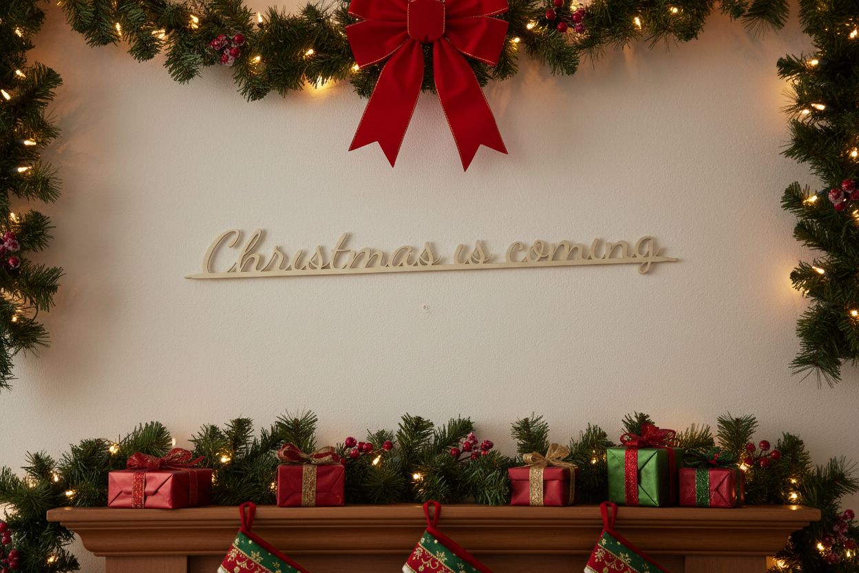 ✨ Christmas Is Coming – 6mm CNC-Cut MDF Sign ✨