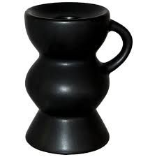 BLACK HANDLED CANDLE HOLDER 10CM