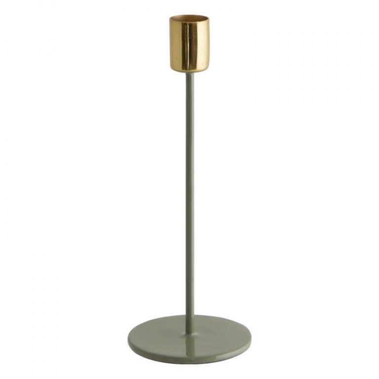 MIGUEL GREEN/GOLD C/HOLDER 20CM