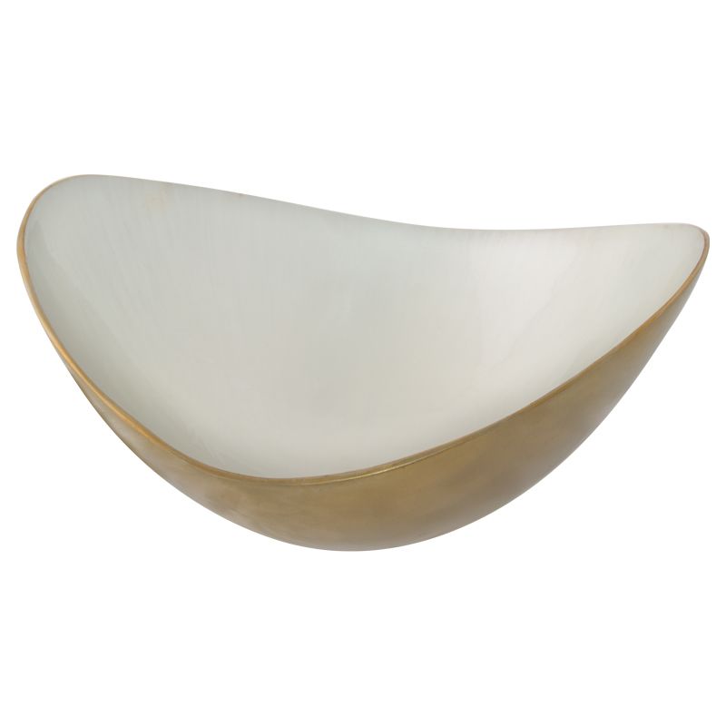 OVAL CURVED BOWL WHITE/GOLD