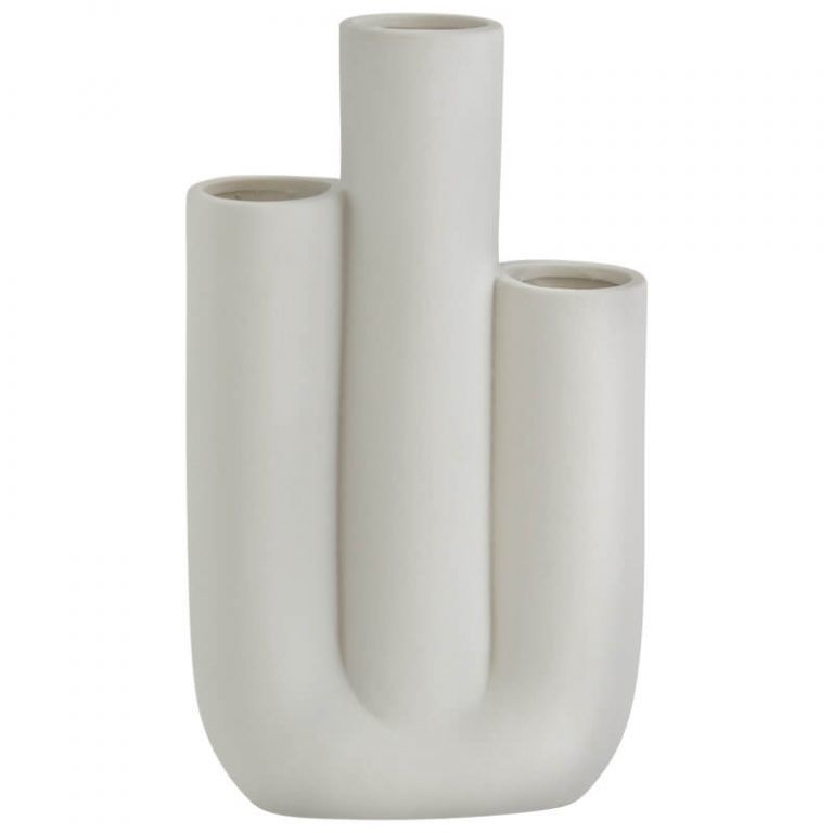 THREE PIPE CERAMIC VASE 16X7X28CM