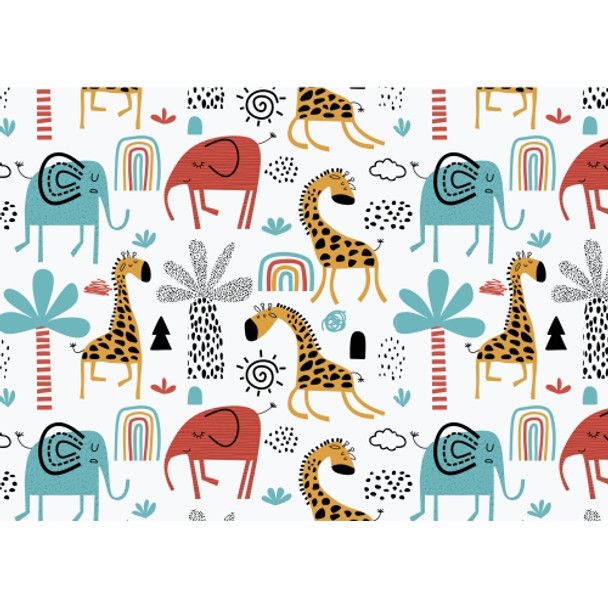 DISPOSABLE PLACEMATS-KIDDIES GIRAFFE/ELEPHANT