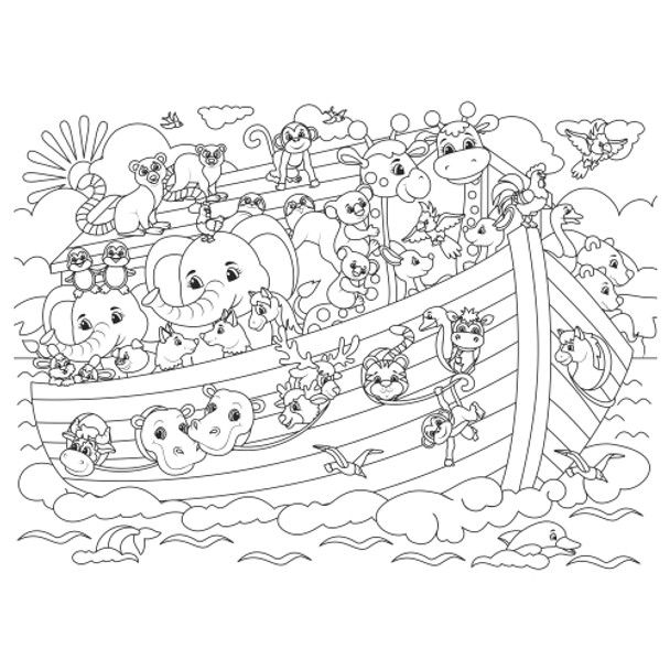 DISPOSABLE PLACEMATS-KIDS COLOURING NOAH&#39;S ARK