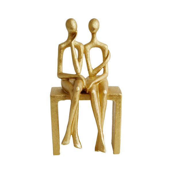 GOLD RESIN CRAFT - TWO ON A BENCH