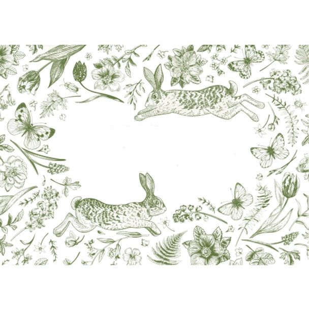 DISPOSABLE PLACEMATS-RABBIT BUTTERFLY