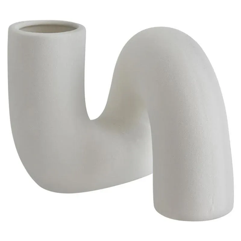 TWISTED PIPE CERAMIC VASE 17X16X14