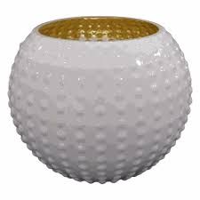 SEA URCHIN WHITE BALL VASE 15X11CM