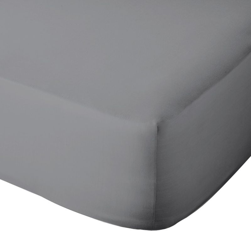 VOLPES FITTED SHEET POLYCOTTON DOUBLE EXTRA DEPTH CHARCOAL