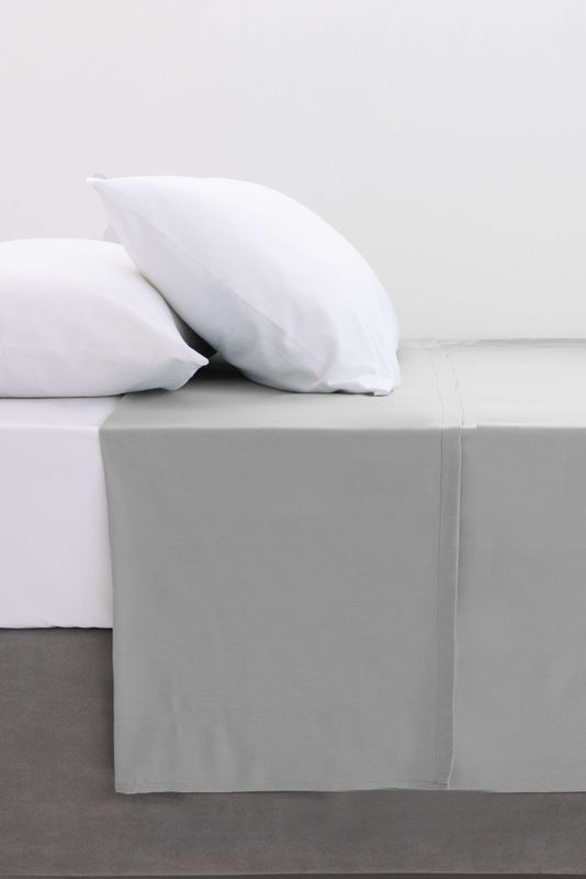 VOLPES FLAT SHEET BRUSHED COTTON GREY KING