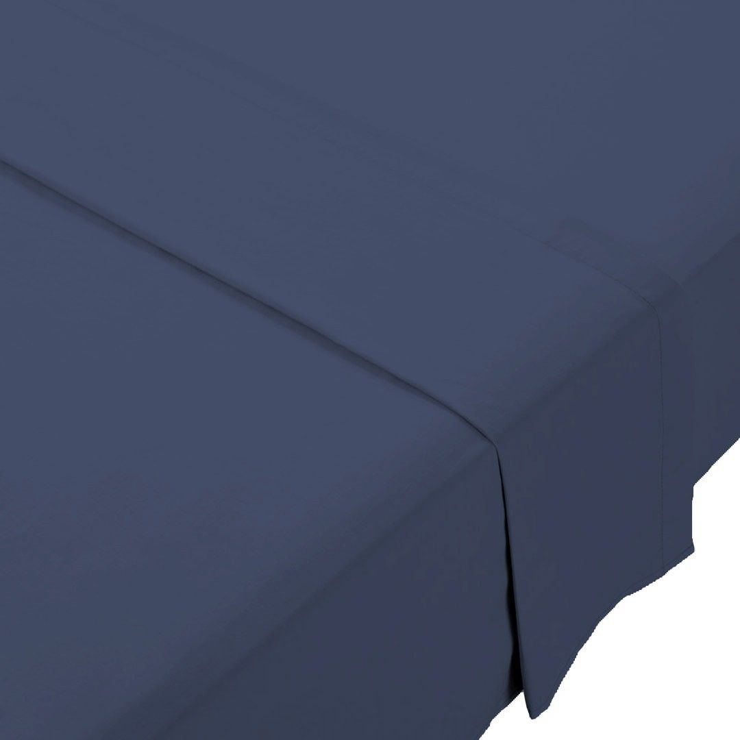 VOLPES FLAT SHEET NAVY DOUBLE/QUEEN