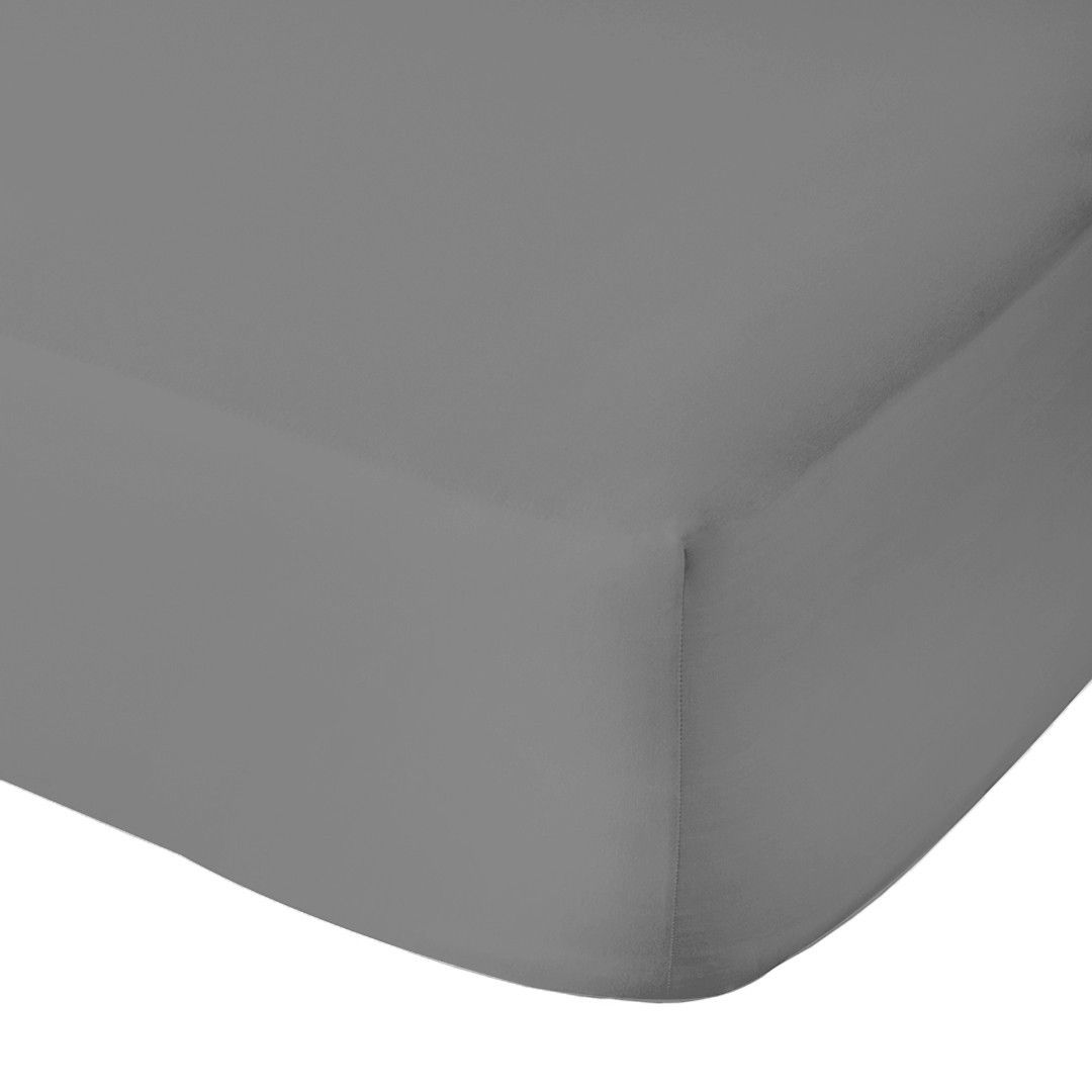 VOLPES FITTED SHEET QUEEN PERSCALE CHARCOAL
